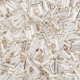 Rokajlové korálky - PRECIOSA rokajl čípky 50 g 7 mm stříbrné