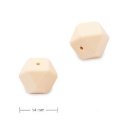 Silikónové koráliky hexagón 14mm Cream
