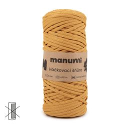 Manumi háčkovací polyesterová šňůra 5 mm hořčicová