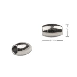 Korálek z chirurgické oceli ve tvaru rýže 2,5 x 3,5 mm