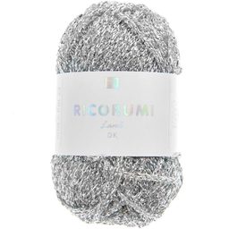 Fancy Ricorumi Lamé crochet yarn shade 001 in silver