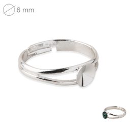 Rivoli prsten jednoduchý 6mm rhodium
