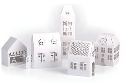 Sada domečků s vánoční tematikou 5ks