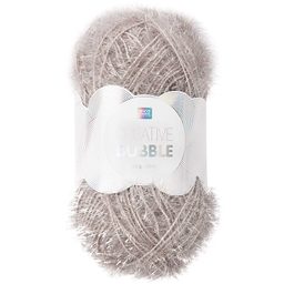 Rico design háčkovací příze na výrobu žínek Creative Bubble odstín 011 šedo-stříbrná