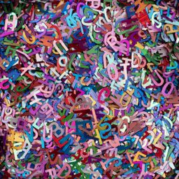 Sequins letters colourful