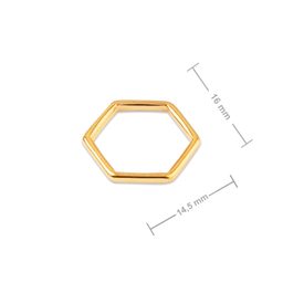 Manumi spojovací díl hexagon 16x14,5 mm pozlacený