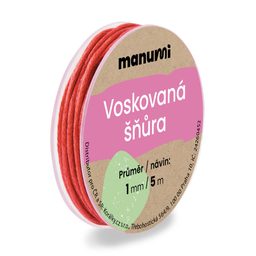Voskovaná šňůra 1 mm/5m červená