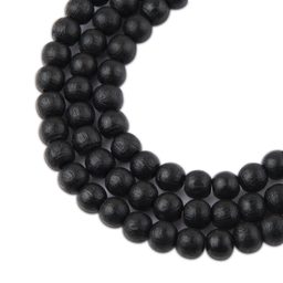 Manumi czech wooden beads 6 mm black