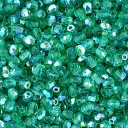 Manumi české broušené korálky 3 mm Emerald AB