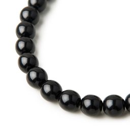Manumi czech glass pressed round beads Jet 10mm