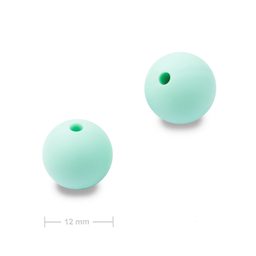 Silikonové kulaté korálky 12 mm Mint Green