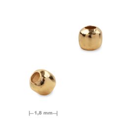 Silver bead 1.8 mm plated with 24K gold