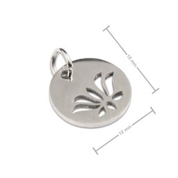 Přívěsek z chirurgické oceli medailon lotos 12 mm