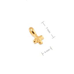 Manumi mini přívěsek křížek 7x4 mm pozlacený