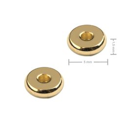Distanční kroužek z chirurgické oceli placička 5 x 1,5 mm v barvě zlata