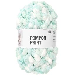 Rico design háčkovací bambulková příze POMPON Print tyrkysovo-bílá