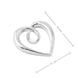 Sterling silver 925 pendant heart No.496