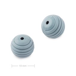 Silikonové kulaté korálky s vroubky 15 mm Dim Grey