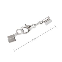 Set terminații drepte 2mm cu închizătoare ovală de culoarea platinei