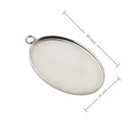 Bižutérne lôžko na prívesok ovál 30 x 20 mm z chirurgickej ocele