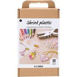Creative kit for making jewelry from shrink wrap and beads