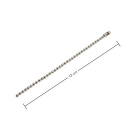 Bižuterní kuličkový řetízek v barvě platiny 12 cm