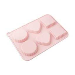 Set of 6 silicone moulds for casting creative clay mix of shapes