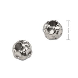 Korálek z chirurgické oceli s texturou 4 mm