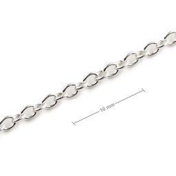 Lănțișor pentru gablonțuri la metru cu za de 2,5mm de culoare argintie