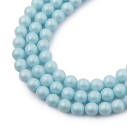 České stláčané korálky Manumi 6 mm pearl blue