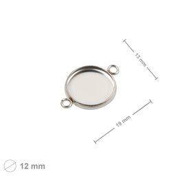 Bižutérne lôžko na spojovací diel okrúhle 12 mm z chirurgickej ocele