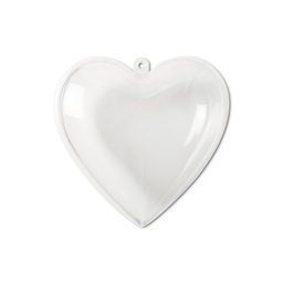 Decorative see-through ornament heart 12x11.5cm