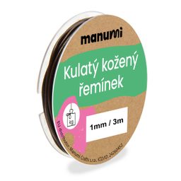 Kulatý kožený řemínek 1 mm/3m hnědý č. 13