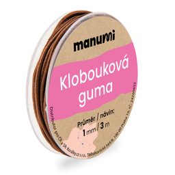 Klobouková guma 1 mm/3m světle hnědá č. 9