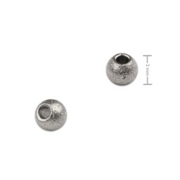 Korálek z chirurgické oceli 3 mm stardust matný