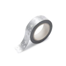 Washi páska s hvězdami 10m stříbrná