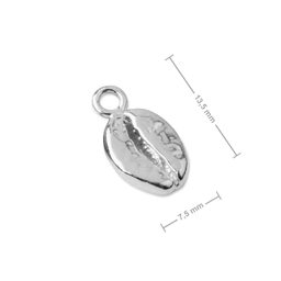 Silver pendant coffee bean No.1136