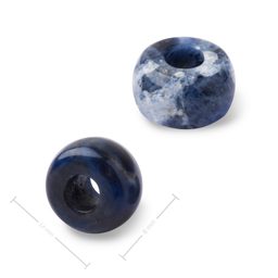 Mineral Sodalite rondelle bead with large hole for Macramé 14x8mm