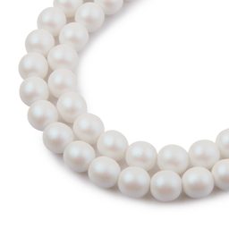 České stláčané korálky Manumi 8 mm pearl white
