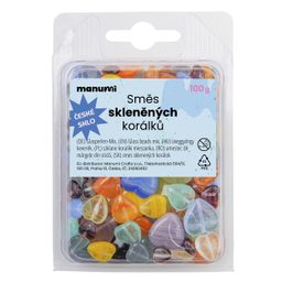 PRECIOSA mix de mărgele rotunde din sticlă inimioară