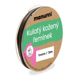 Kulatý kožený řemínek 1,5 mm/2m hnědý č. 28