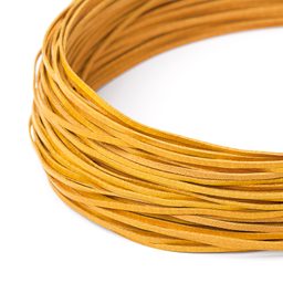 Manumi plochý kožený řemínek 110 cm žlutý