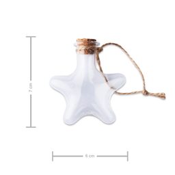 Dekoračná sklenená fľaštička so zátkou hviezda