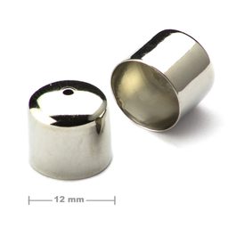Kaplík hladký 12 mm v barvě platiny