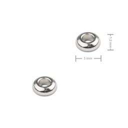 Distanční kroužek z chirurgické oceli placička 3 x 1,2 mm
