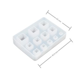 Set de 12 matrițe de silicon de diferite dimensiuni pentru cuburilor de rășină de cristal