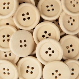 Dřevěné knoflíky 25 mm čtyřdírkové 8 ks přírodní