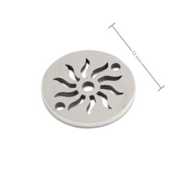 Spojovací díl z chirurgické oceli medailon slunce 12 mm