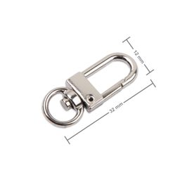 Bižuterní karabinka s otočným očkem v barvě platiny 32 mm