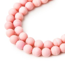 Manumi české sklenené stláčané guľôčky Light Rosaline Matt 8mm č.52